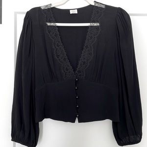 Aritzia Wilfred Romance Me Blouse, size M, black